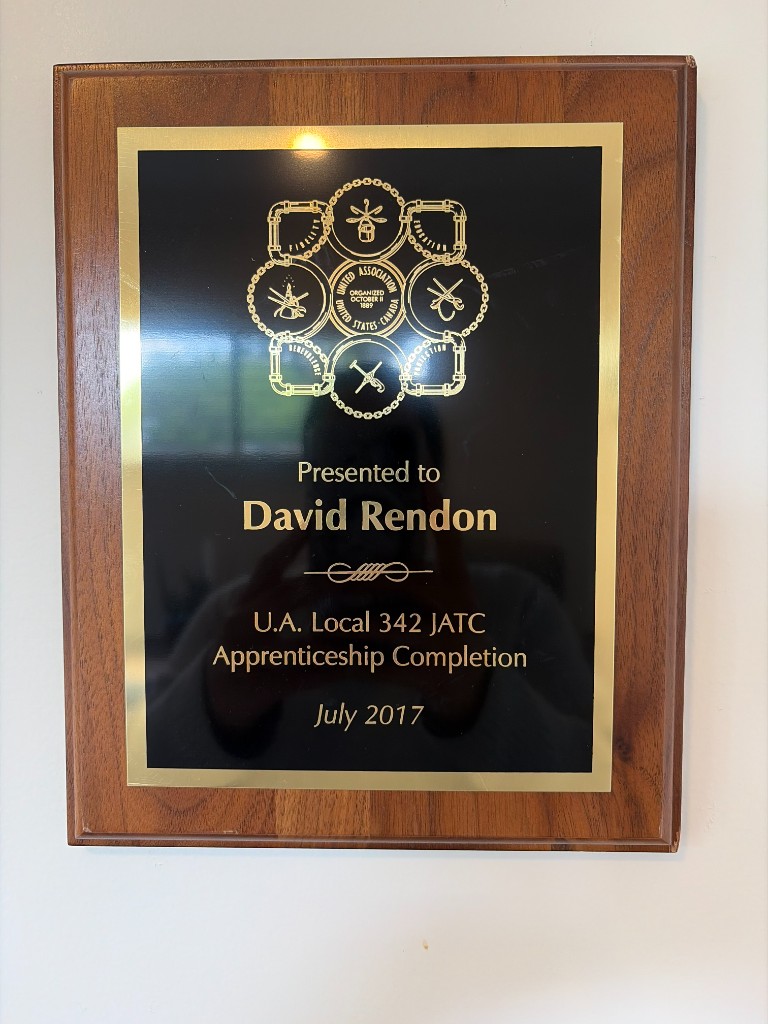 UA JATC apprenticeship program graduate